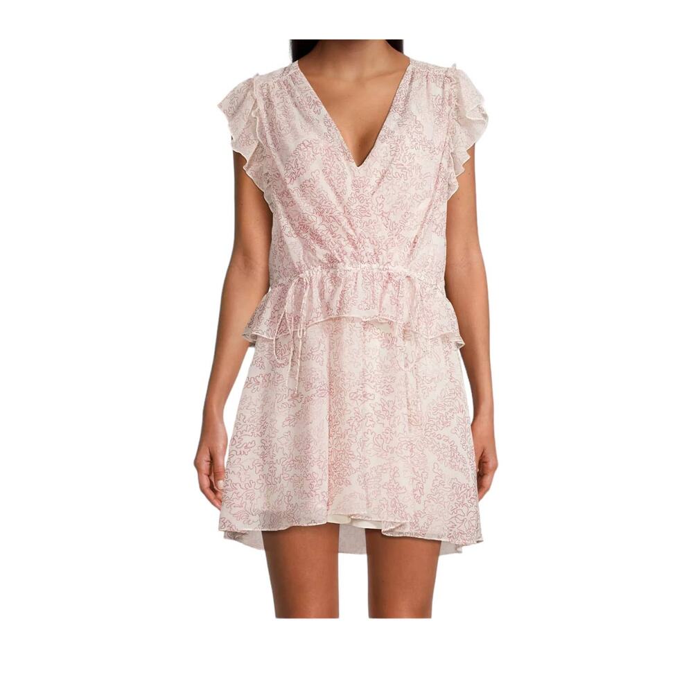 Ted Baker Dress Evelyna textured leaf print georgette minidress size 3 (US 8)